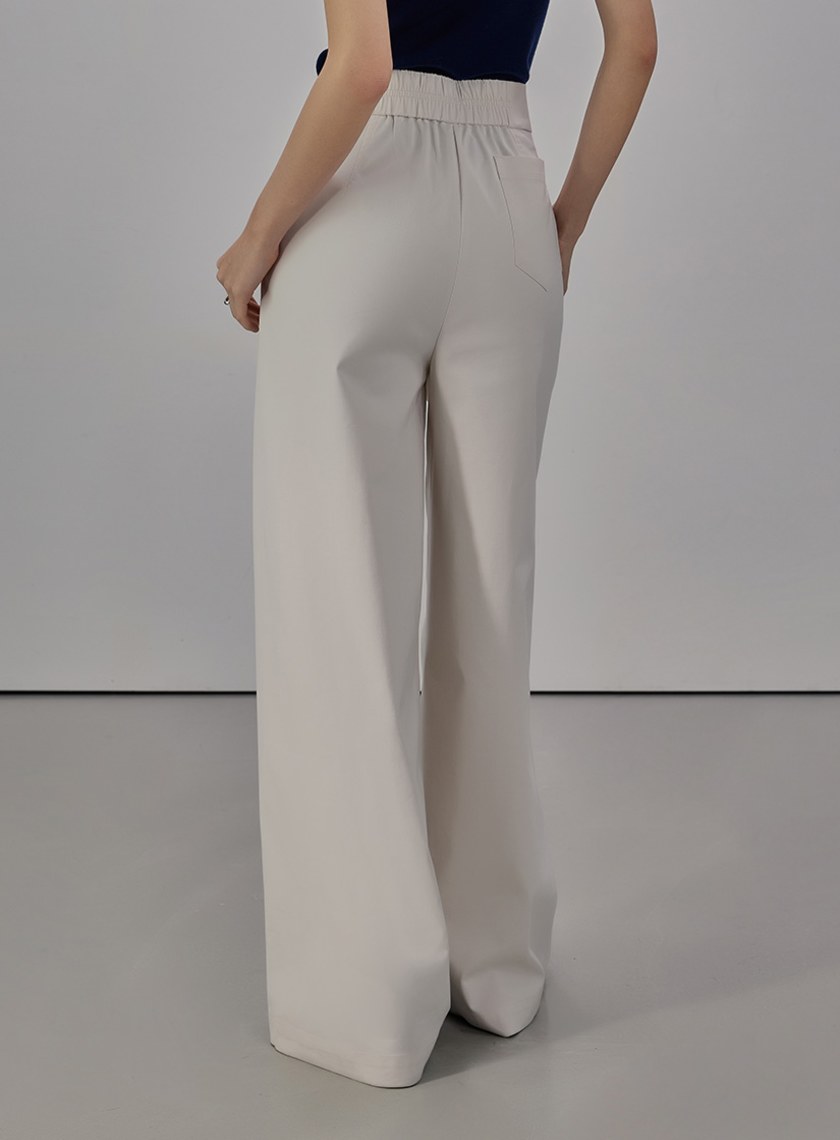 率性風衣料落地寬褲